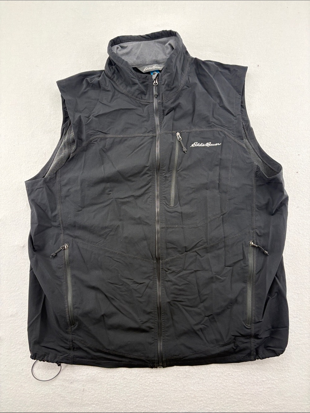 Eddie Bauer Men's Black Softshell Vest with Zip Pockets - XL